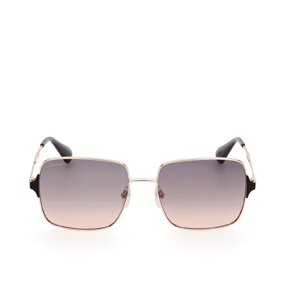 Gold-tone metal square sunglasses with smoked gradient lenses, 56 mm lenses, 140 mm temples