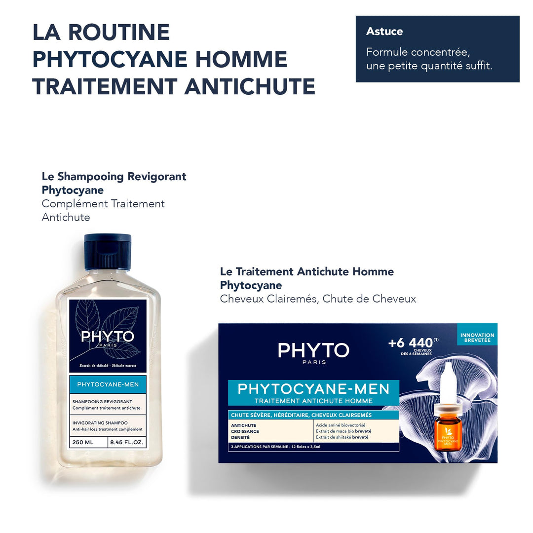 250 ml shampoo bottle; revitalising shiitake formula for Man; silicone-free