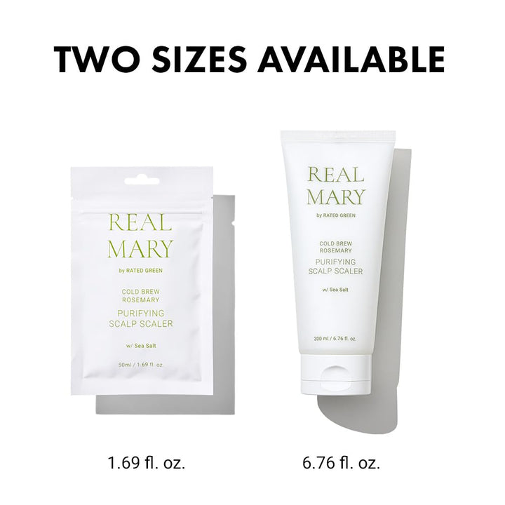 50 ml clarifying rosemary scalp cleanser in a pump bottle, botanical ingredient callouts
