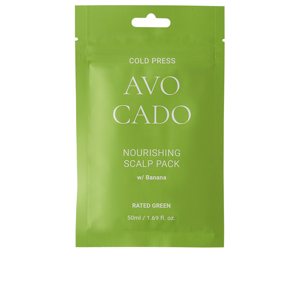 50 ml jar of avocado and banana scalp treatment, creamy texture
