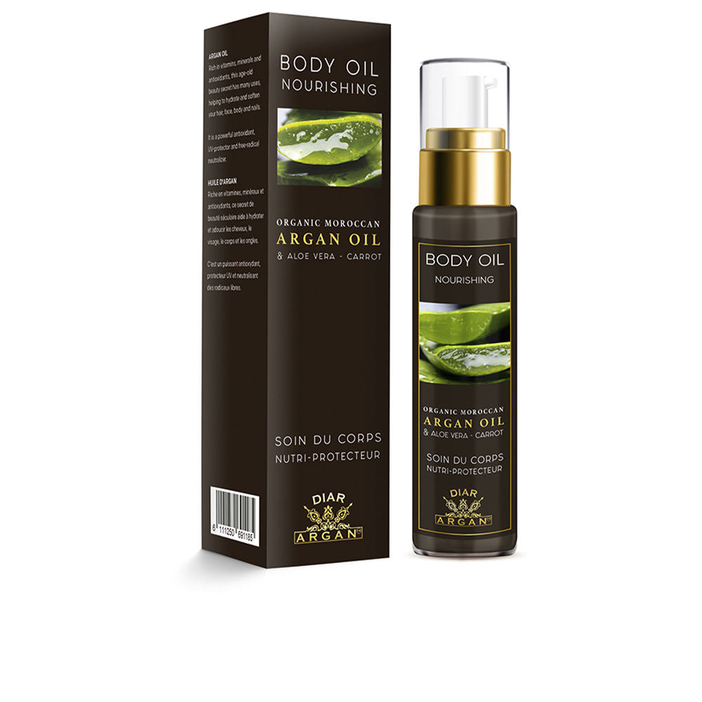 50 ml bottle of dry-touch argan and aloe body oil for Women