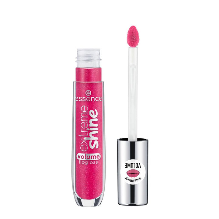 Tubular 5 ml pink volumising lip gloss with high-shine gel finish