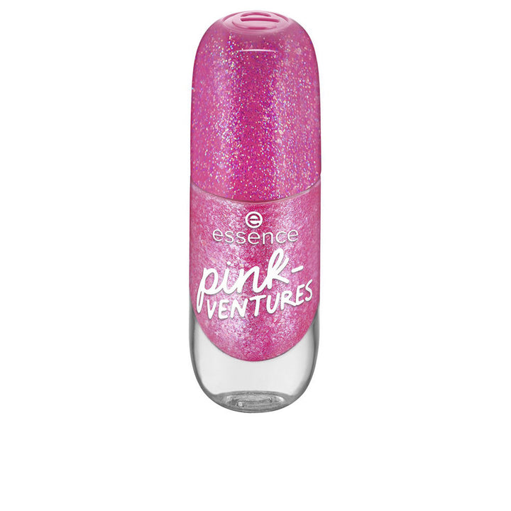 8 ml cream-pink gel-look nail polish bottle with wide double-touch brush