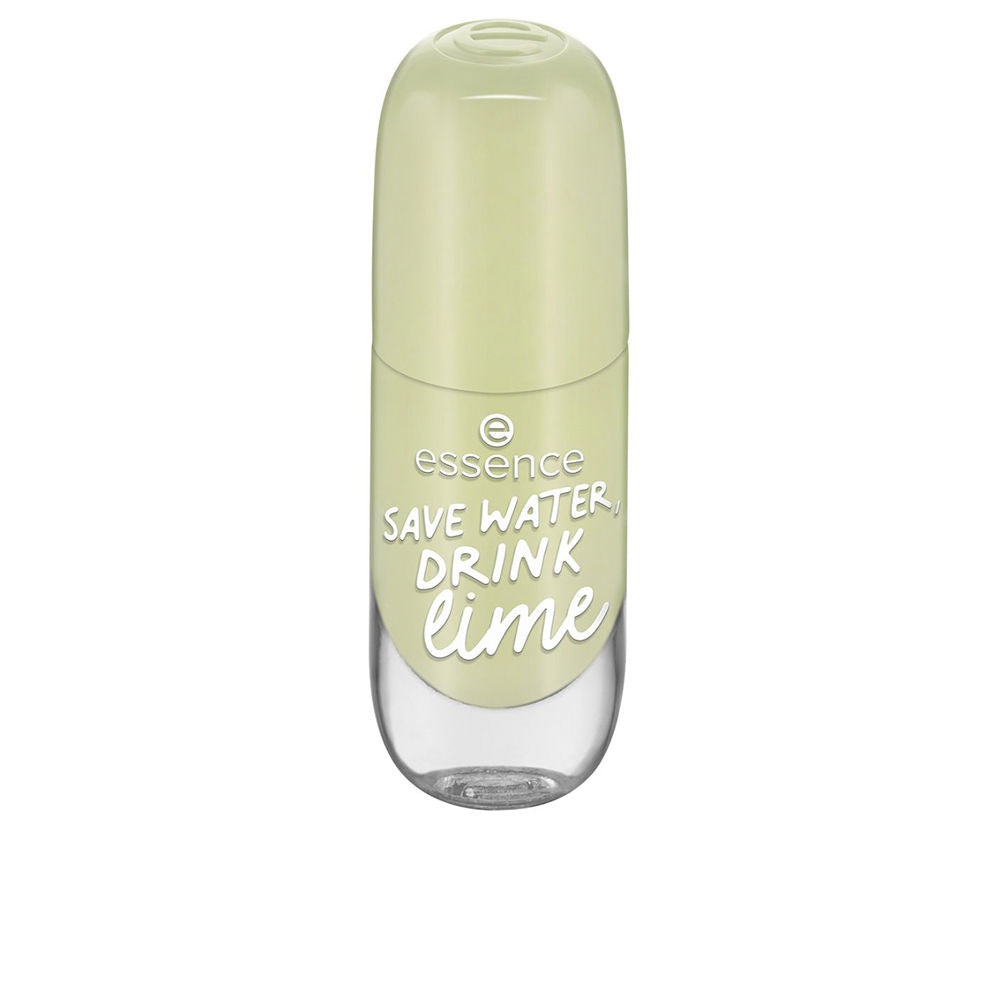 8 ml lime gel-effect nail polish bottle with wide brush, glossy finish