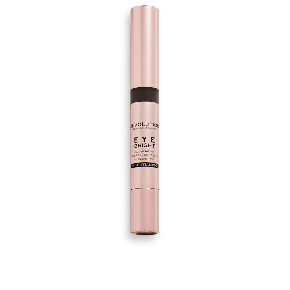 Compact tube of warm chestnut eye concealer with sponge applicator, 3 ml
