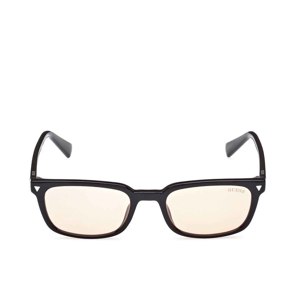 Gloss black rectangular sunglasses with brown lenses, Unisex, 50mm lenses