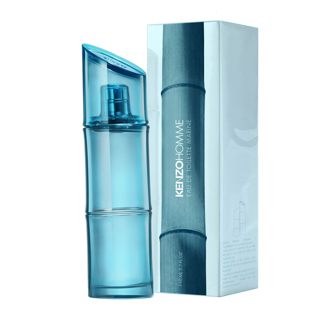 Translucent blue-green 60 ml spray bottle; marine, woody men&