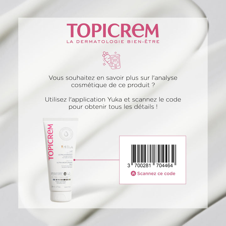 200 ml white bottle of brightening body milk with SPF15, unisex skincare