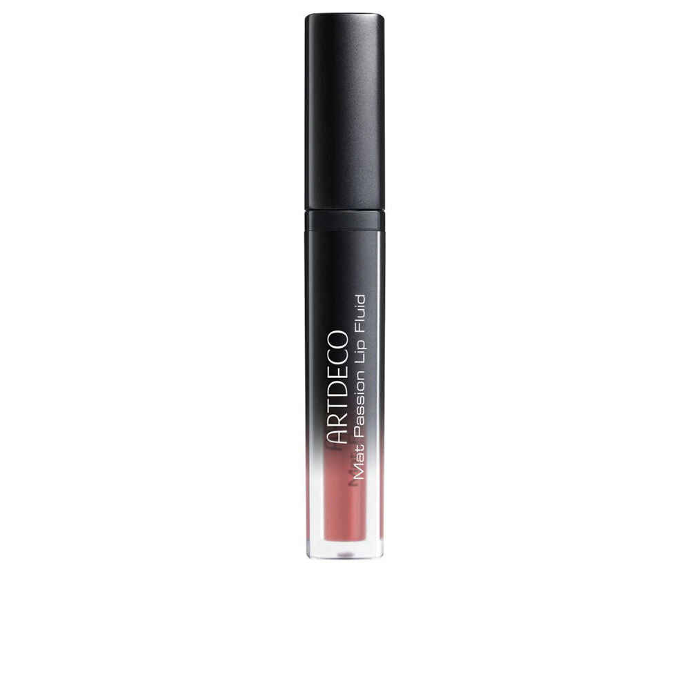 Matte liquid lipstick in rose shade with tapered applicator, 3 ml tube