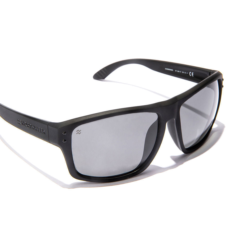 Black square nylon sunglasses, polarised lenses, Unisex, 58 mm bridge