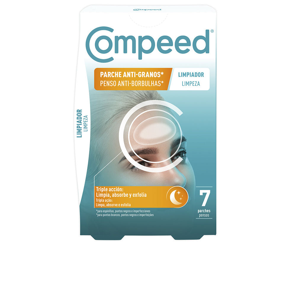 Pack of seven round hydrocolloid anti‑blemish patches in neutral finish
