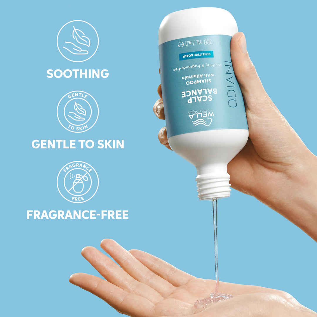 Tall white 1,000 ml fragrance‑free shampoo bottle for sensitive scalp, unisex
