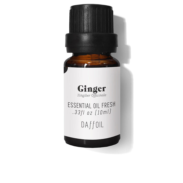 10 ml amber glass bottle of fresh ginger essential oil with dropper