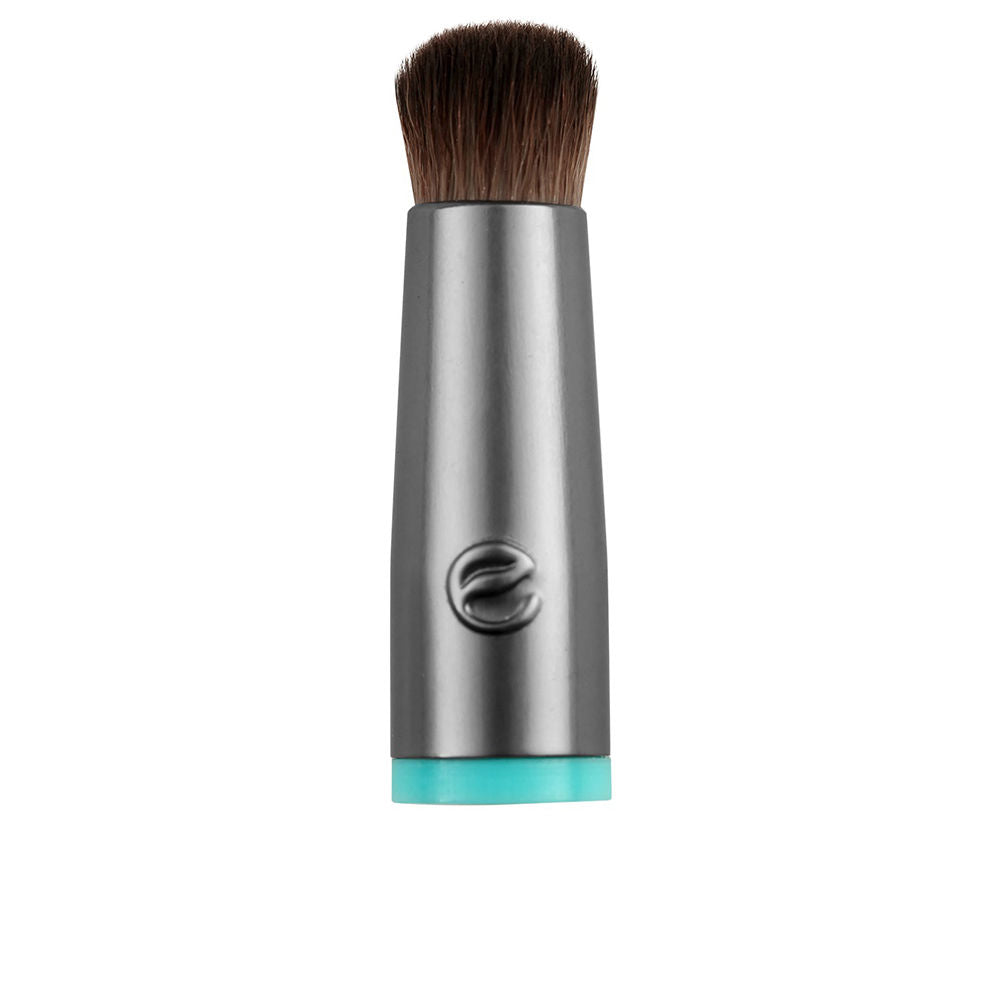 Circular synthetic concealer brush head, small‑handle attachment, vegan