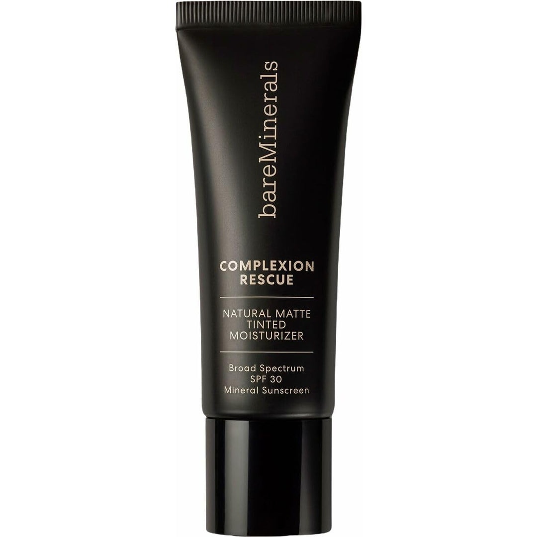 Tube of tinted mineral moisturiser, suede shade, 35 ml, matte finish