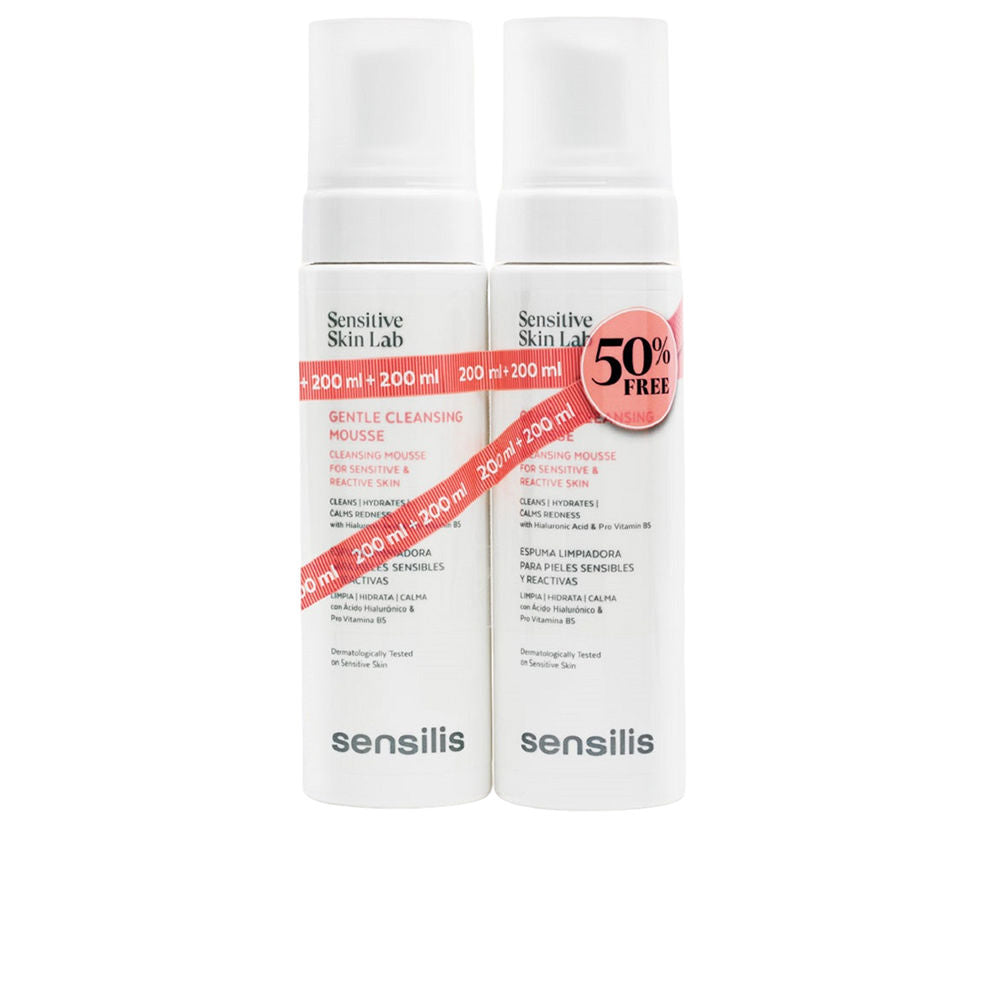 200 ml white pump bottle of hyaluronic foam facial cleanser, gentle mousse