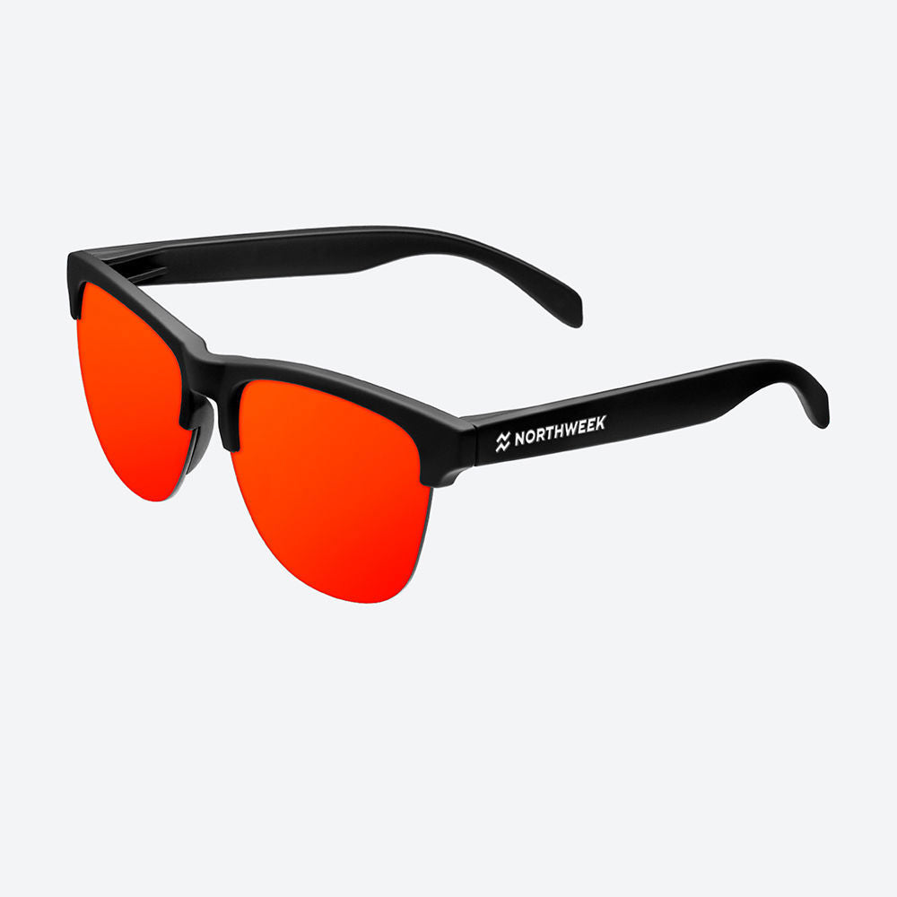 Black rounded phantos sunglasses, polarised lenses, 143 mm temples
