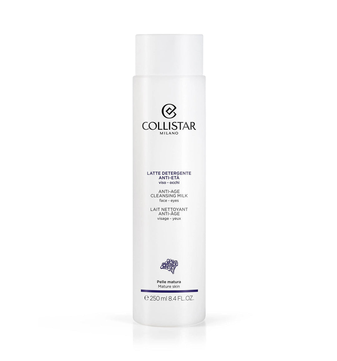 250 ml bottle of botanical cleansing milk with almond oil and floral extracts
