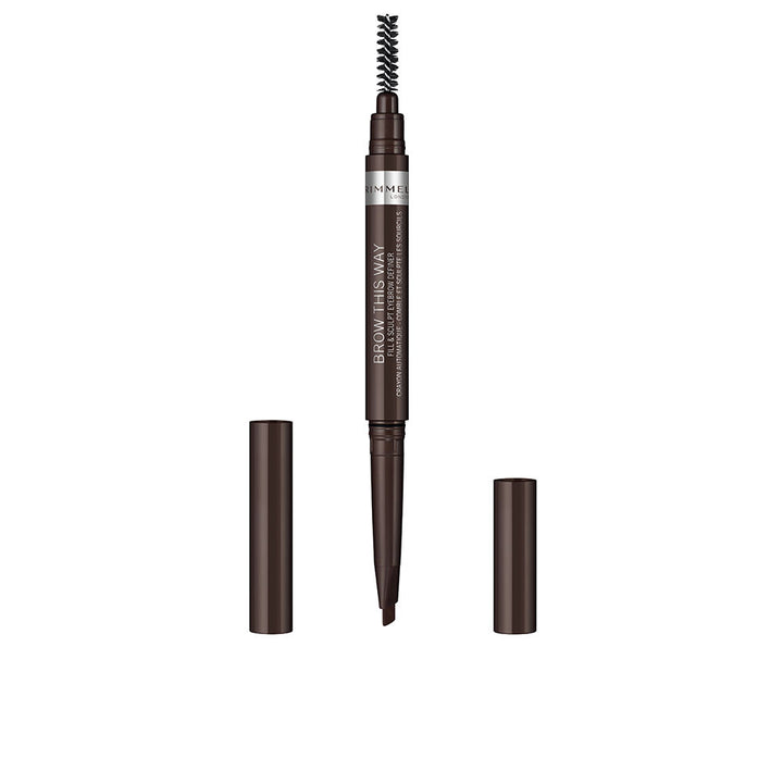 Slim tapered brow pencil with integrated spoolie, shade 03 dark brown, 0.25 g