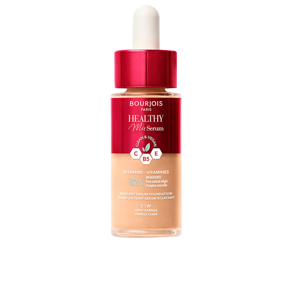 30 ml pump bottle of serum-foundation in light vanilla, dewy finish