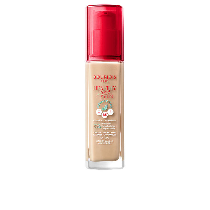 30 ml pump bottle of golden vanilla liquid foundation, lightweight radiant finish