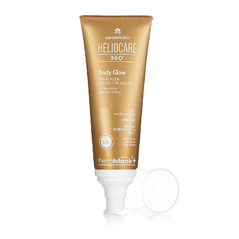 100 ml golden oleogel sunscreen bottle with luminous mica finish, SPF 50+ Unisex