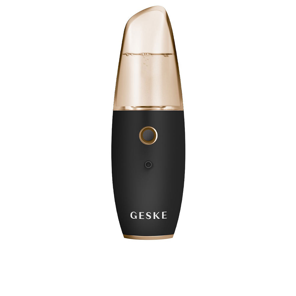 Matte black handheld facial hydration device with micro‑mist nozzle, Unisex