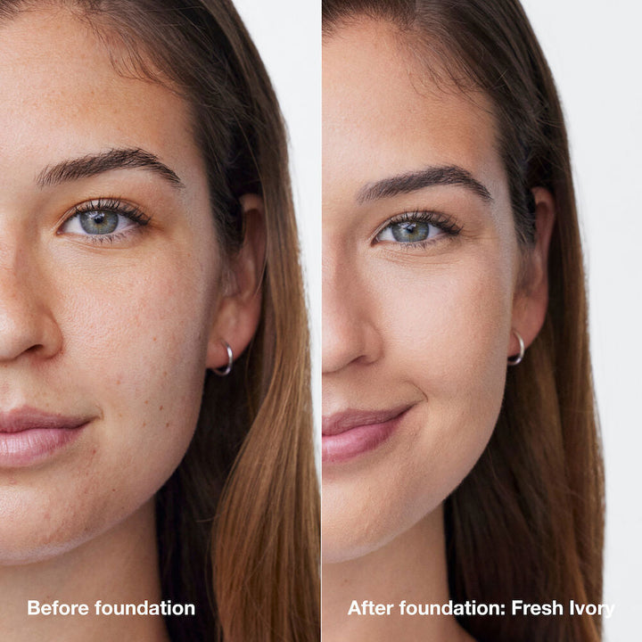 30 ml ivory fluid foundation bottle, oil-free anti-blemish formula, Unisex