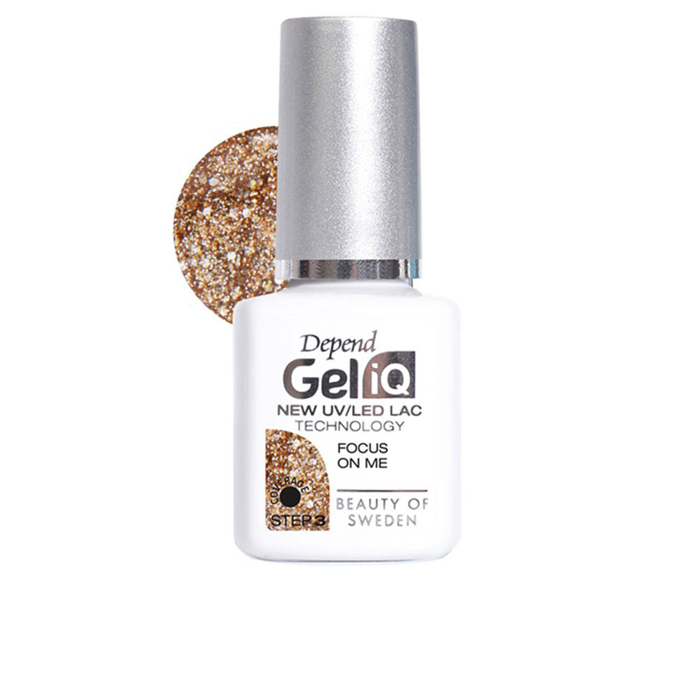 5 ml beige semi‑permanent gel nail polish bottle with precision brush, LED‑cure compatible
