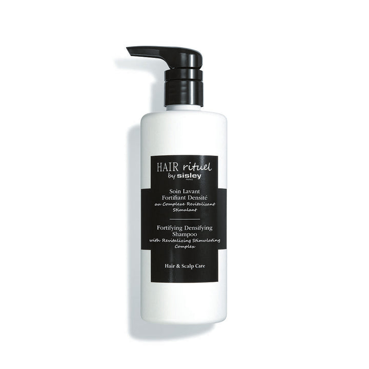 500 ml pump bottle of fortifying density shampoo in clear gel form