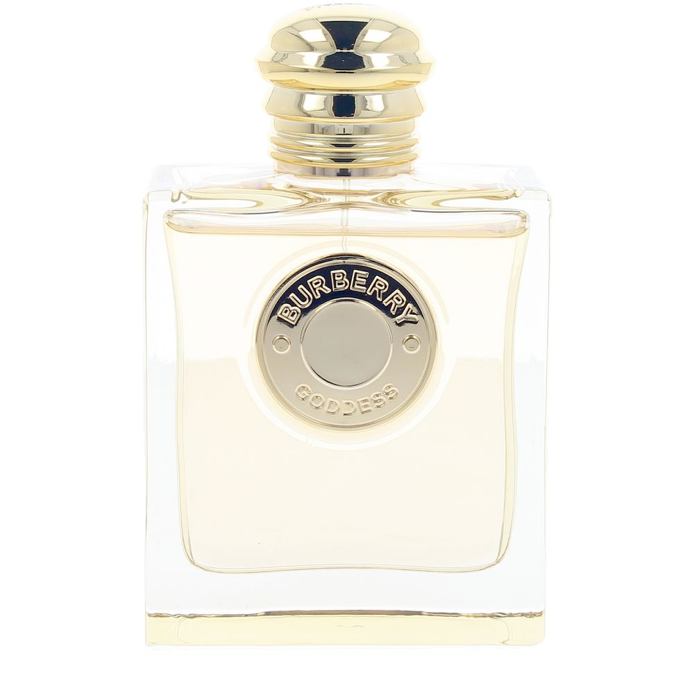 Square refillable 100 ml pink-flashed flacon with gold medallion, women’s eau de parfum
