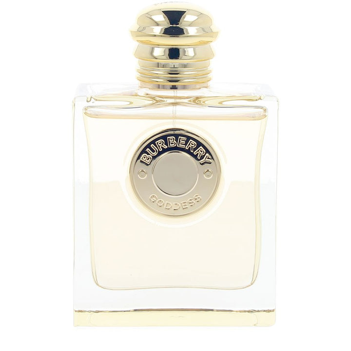 Square refillable 100 ml pink-flashed flacon with gold medallion, women’s eau de parfum