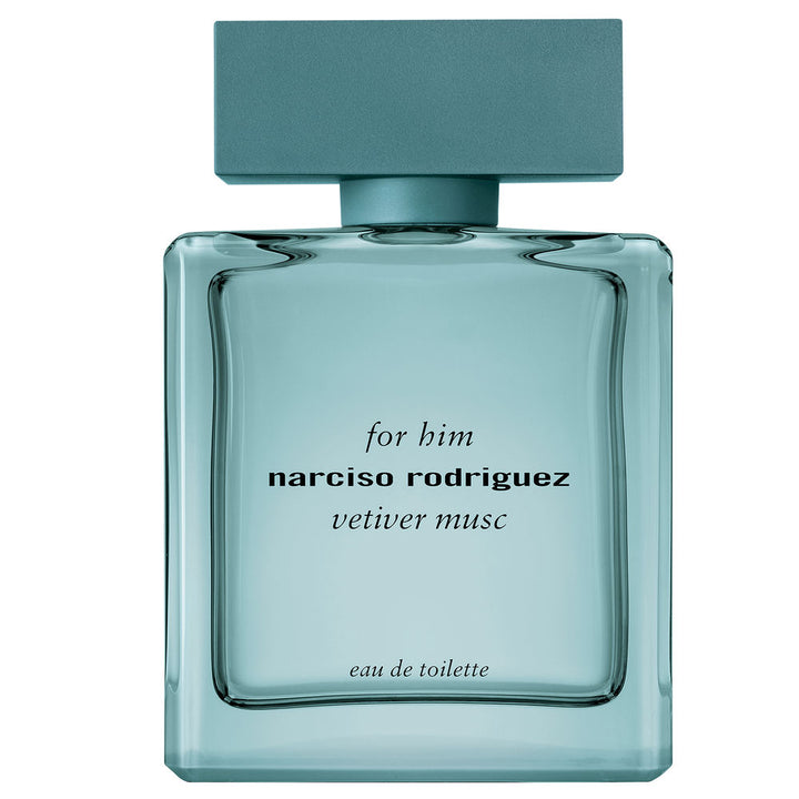 Translucent sea‑green perfume bottle with matte cap, 100 ml, woody-aromatic scent