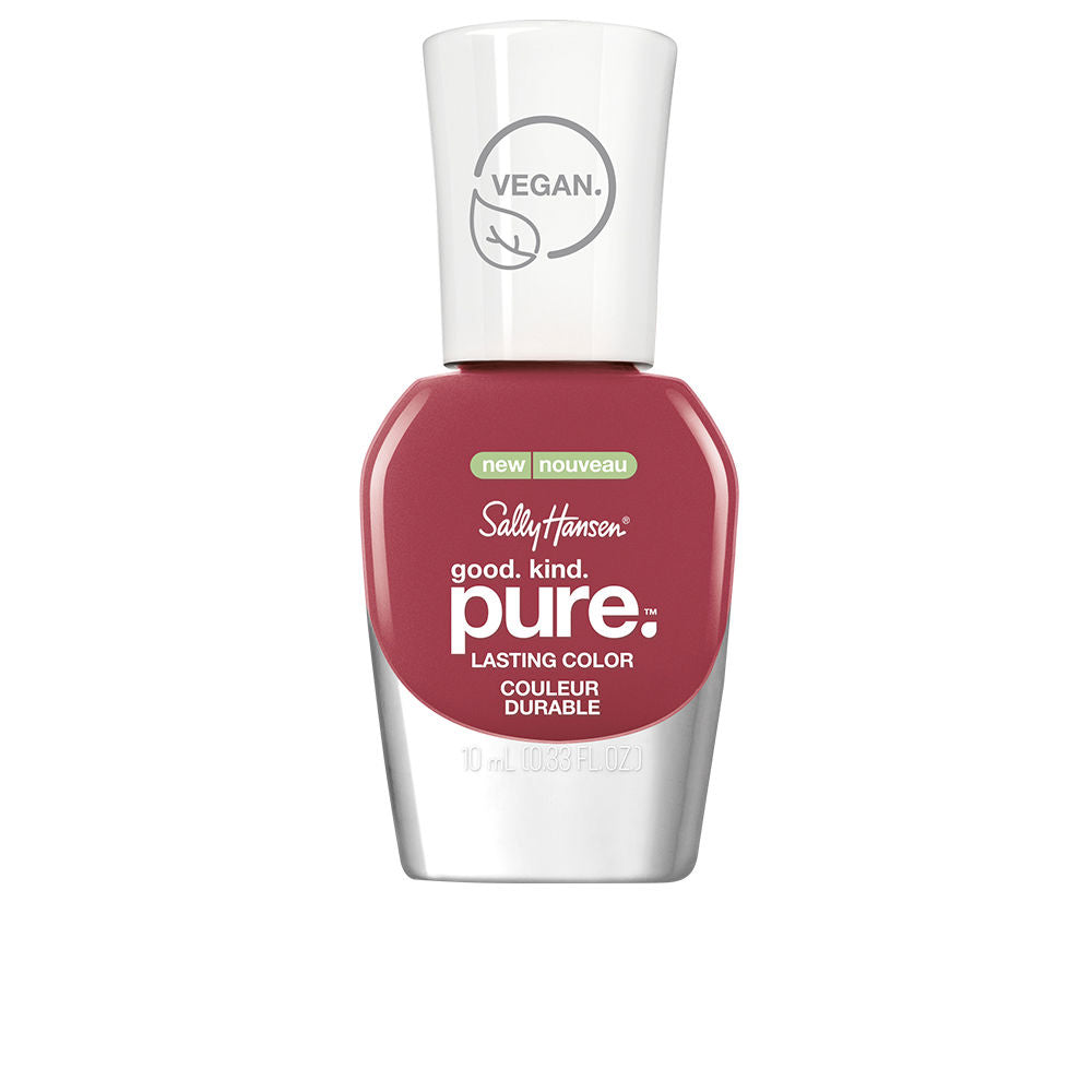 10 ml pink plant‑based nail polish bottle with natural brush, Eco Rose shade