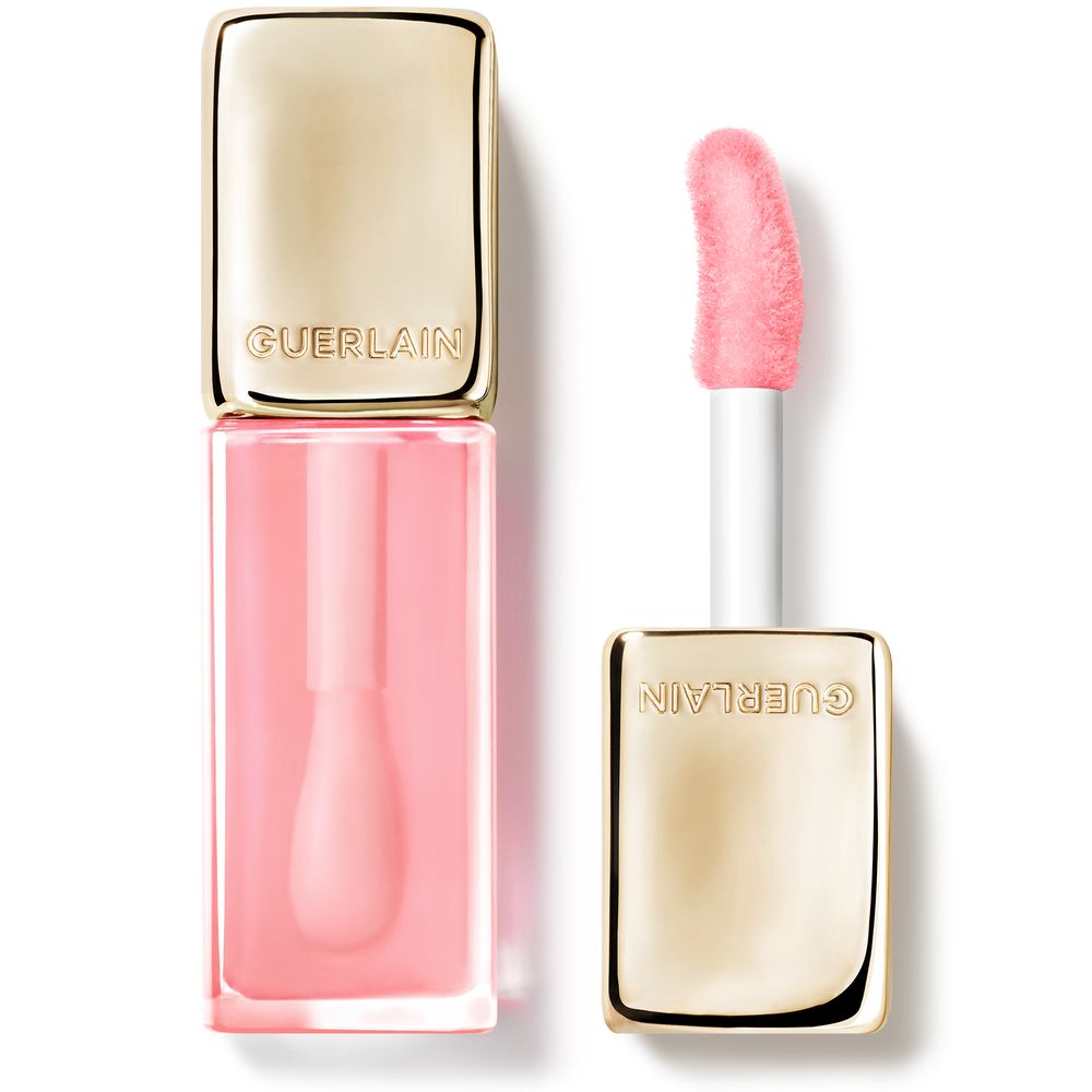 Tinted lip oil in rose shade; honey and royal jelly enriched, 9.5 ml tube