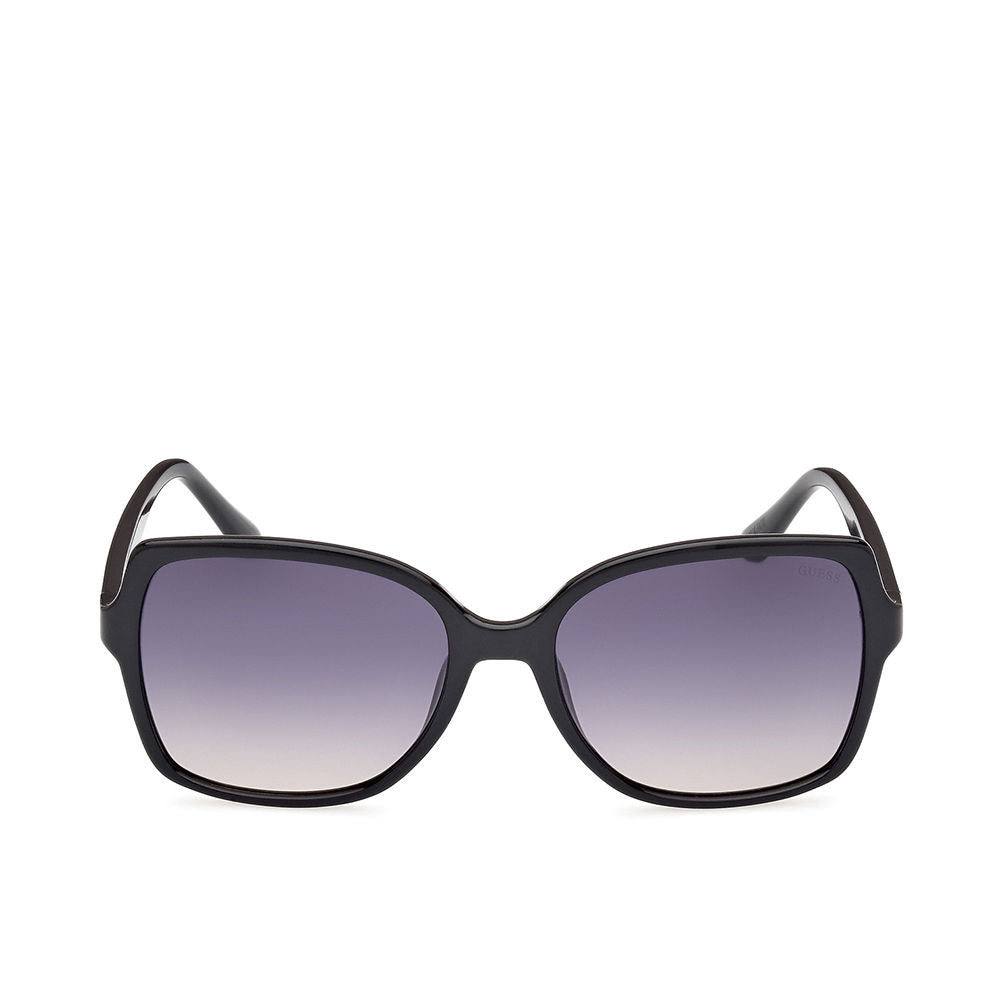 Guess Glossy black oversized square plastic sunglasses with purple gradient lenses, full-rim frame