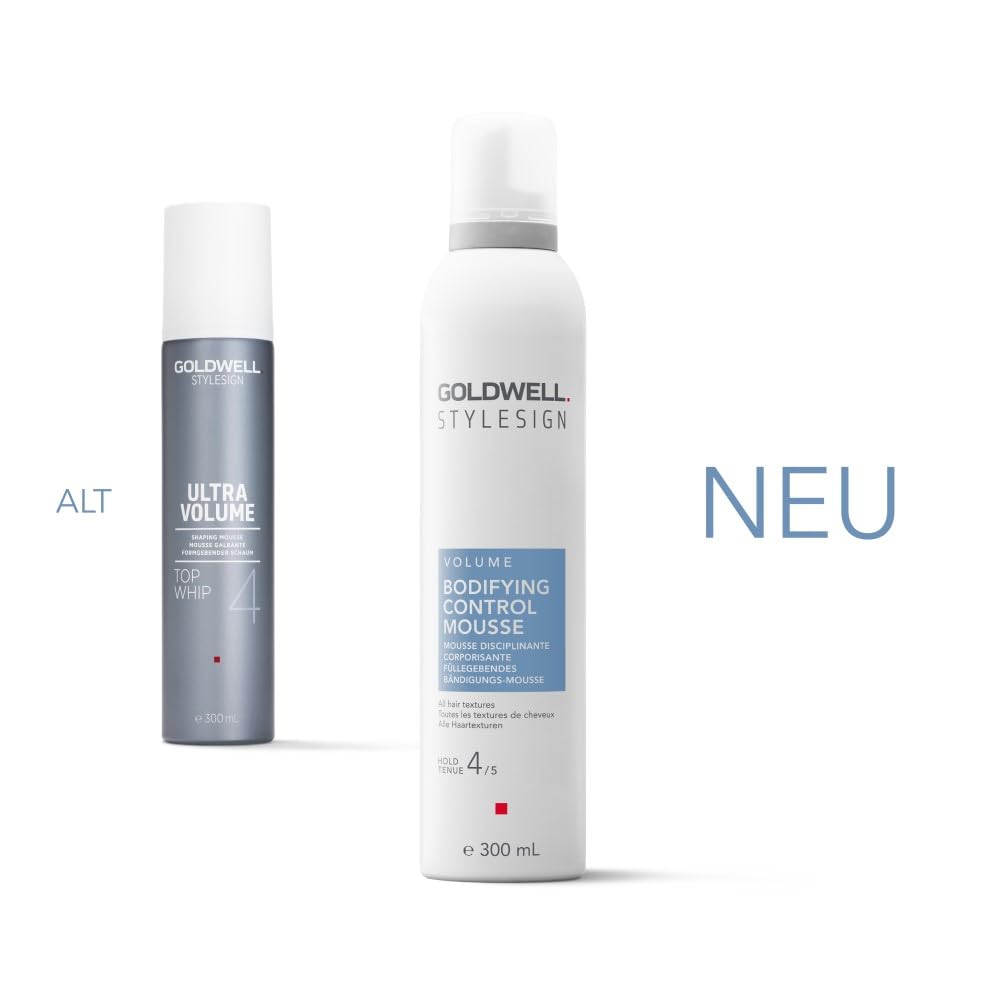 500 ml can of volumising hair mousse, light foam texture, unisex styling product