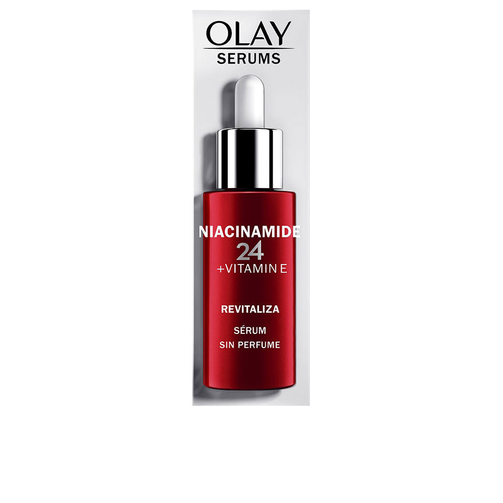 Olay Niacinamide and Vitamin E hydrating serum in a sleek dropper bottle