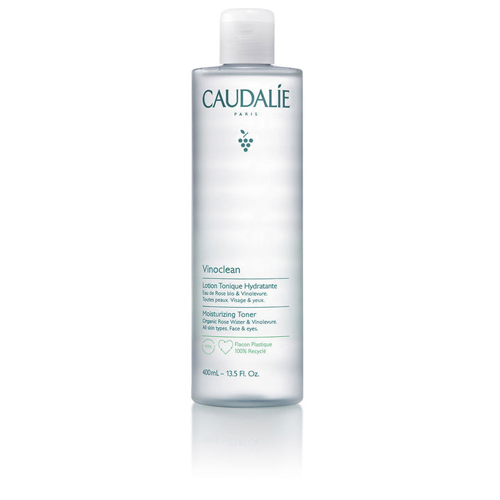 Clear 400 ml bottle of rose hydrating tonic lotion for Women, alcohol‑free