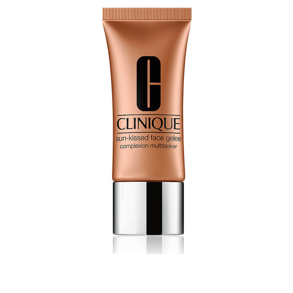 Clinique minimalist bronze face gel in plastic tube with screw cap, glossy, lightweight finish