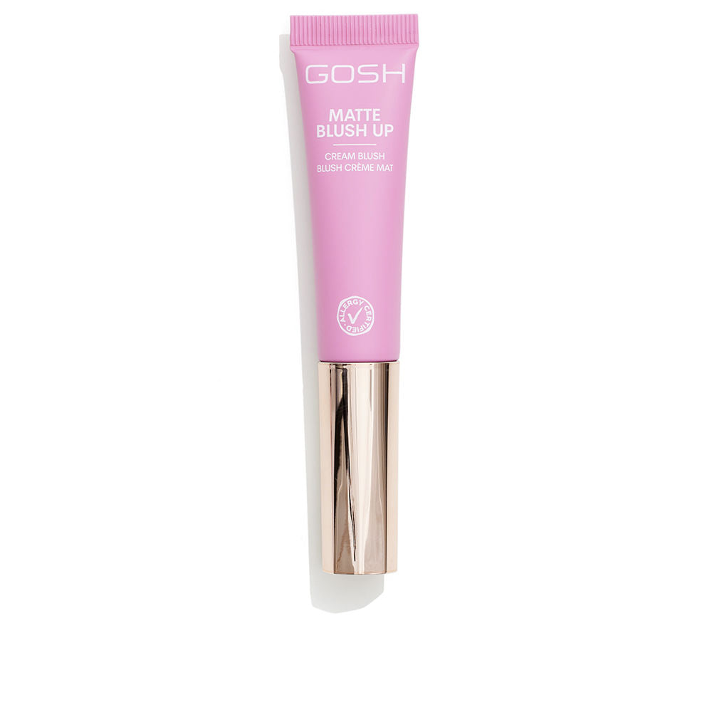 Compact 14 ml cream cheek tint in hot pink with sponge applicator