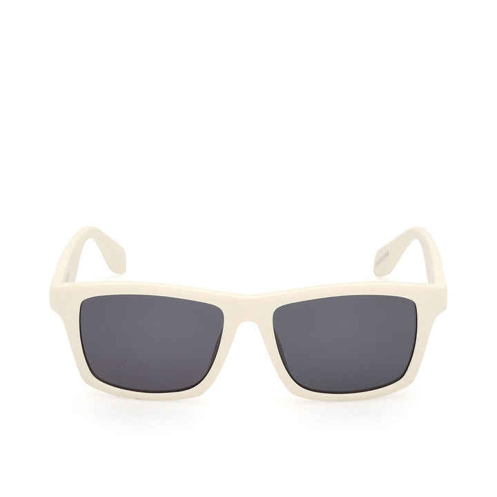 White injected-frame aviator sunglasses, square-leaning 54 mm lenses, Unisex
