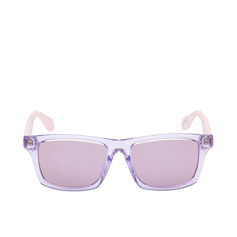 Unisex translucent pink aviator sunglasses, square-leaning lenses, slim temples