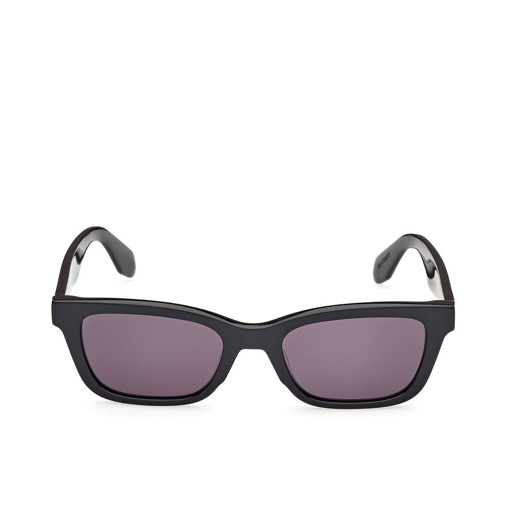 Marcolin Black plastic Navigator sunglasses with rectangular lenses, thick solid frame, slightly curved temples