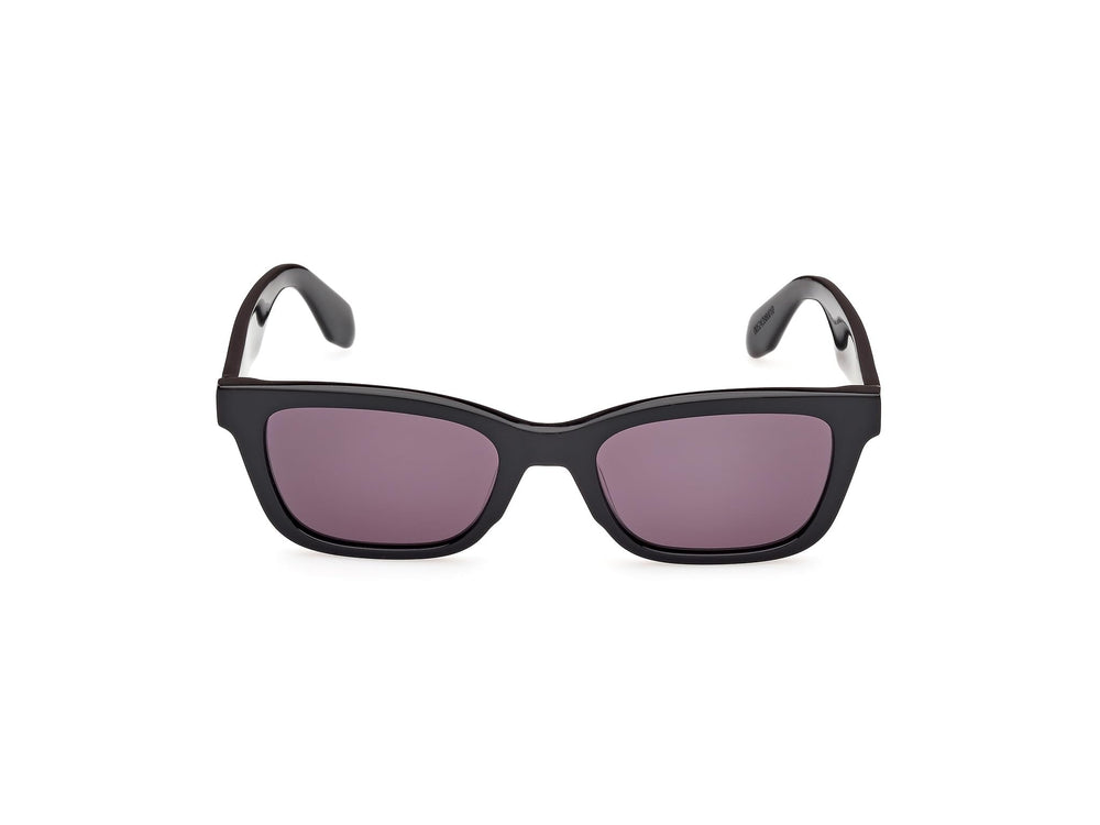 Marcolin Black plastic Navigator sunglasses with rectangular lenses, thick solid frame, slightly curved temples