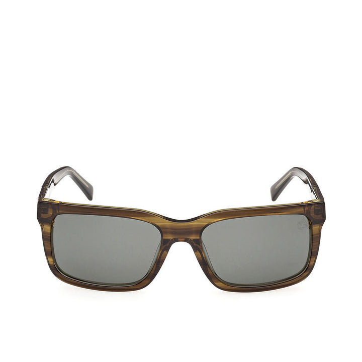 Brown acetate rectangular sunglasses with polarised 57 mm lenses, 18 mm bridge
