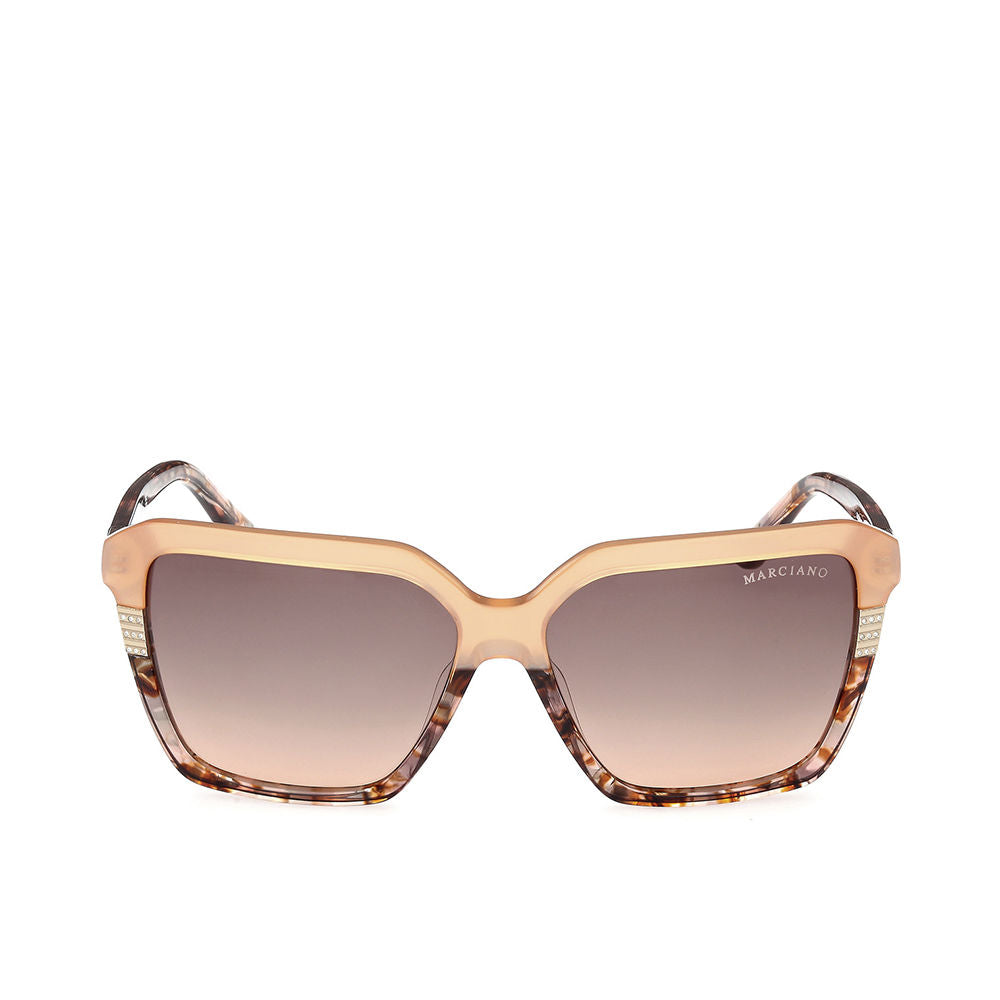 Square acetate sunglasses in warm Habana tortoiseshell, 58 mm lenses