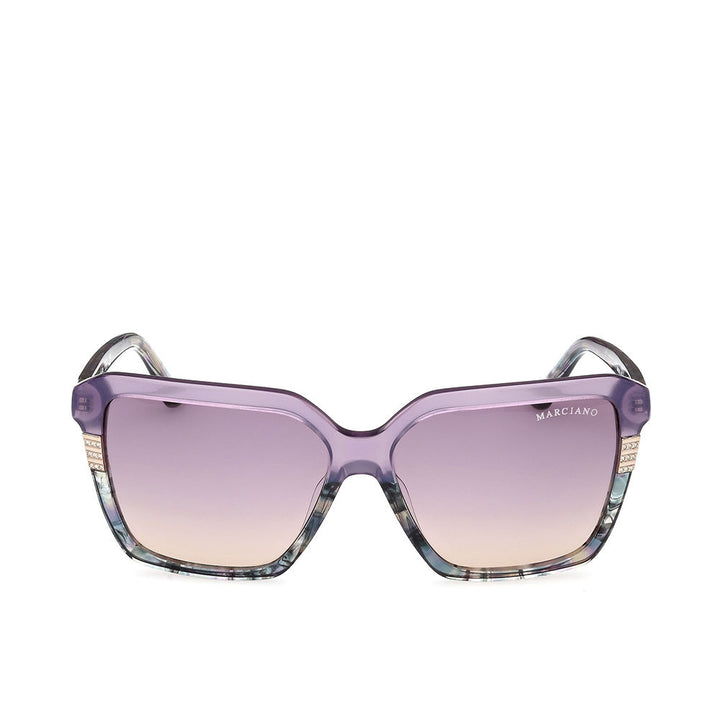 Square acetate sunglasses, 58 mm lenses, 14 mm bridge, 140 mm temples, pink/havana tones