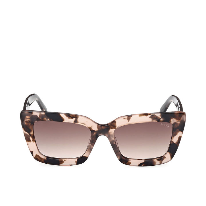 Square acetate sunglasses with animal-print finish, 54 mm lenses, 140 mm temples