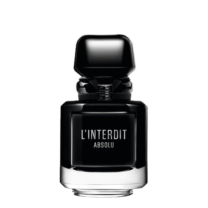 Black opaque 35 ml perfume bottle with floral woody-amber fragrance